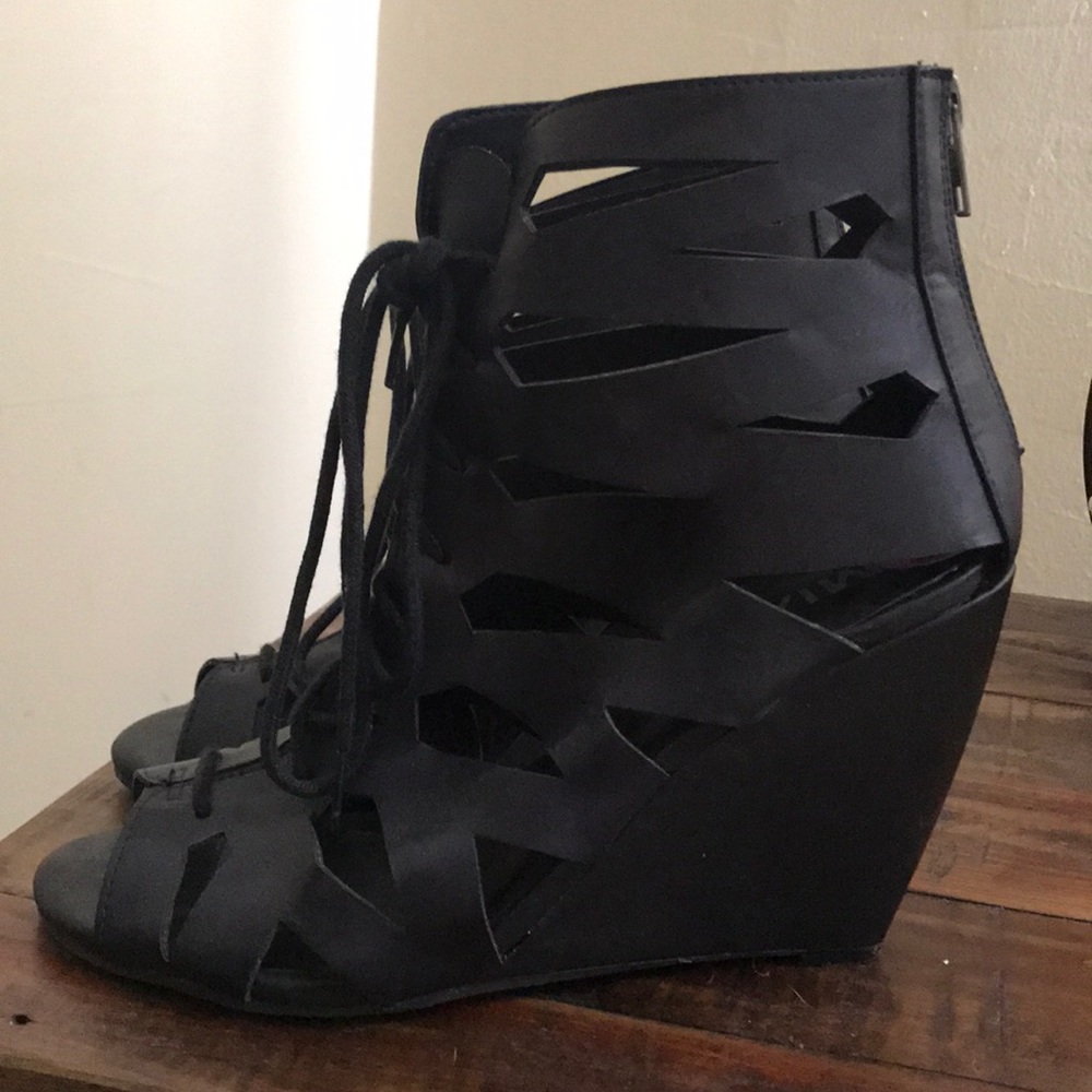 Mia lace-up wedge sandal
